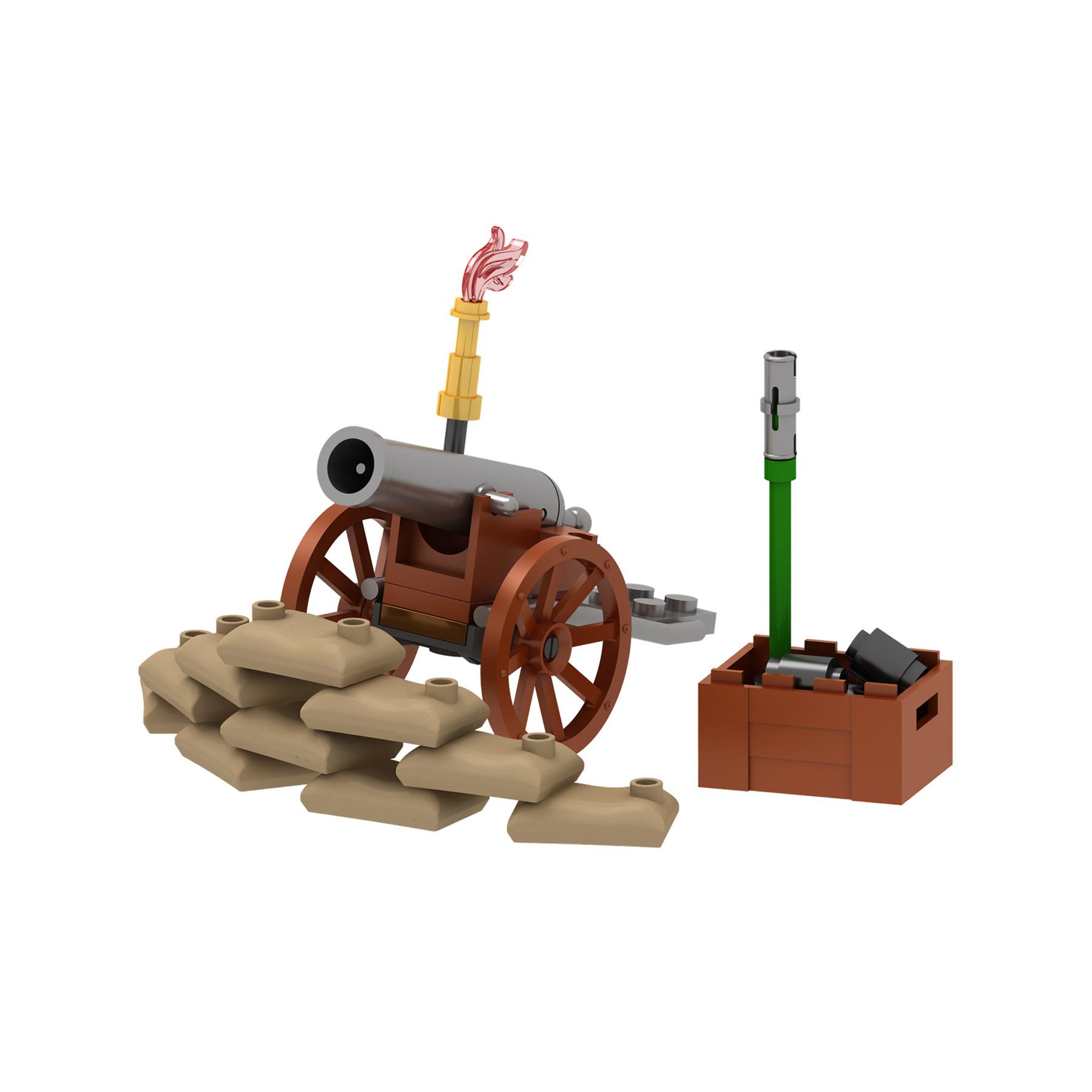 

MOC Середньовічна Наполеонівська Артилерійська Гармата Будівельні Блоки Піратська Зброя Транспортна Колісниця Цеглинки Іграшки Дитячий Подарунок