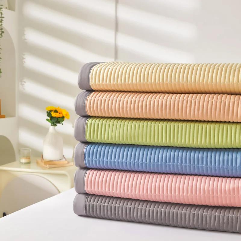Summer Thicken Floral Bed Cover Double-layer Yarn Clip Cotton Cover Anti Mite Bedspreads Student Dormitory Mattress Thin Quilt
