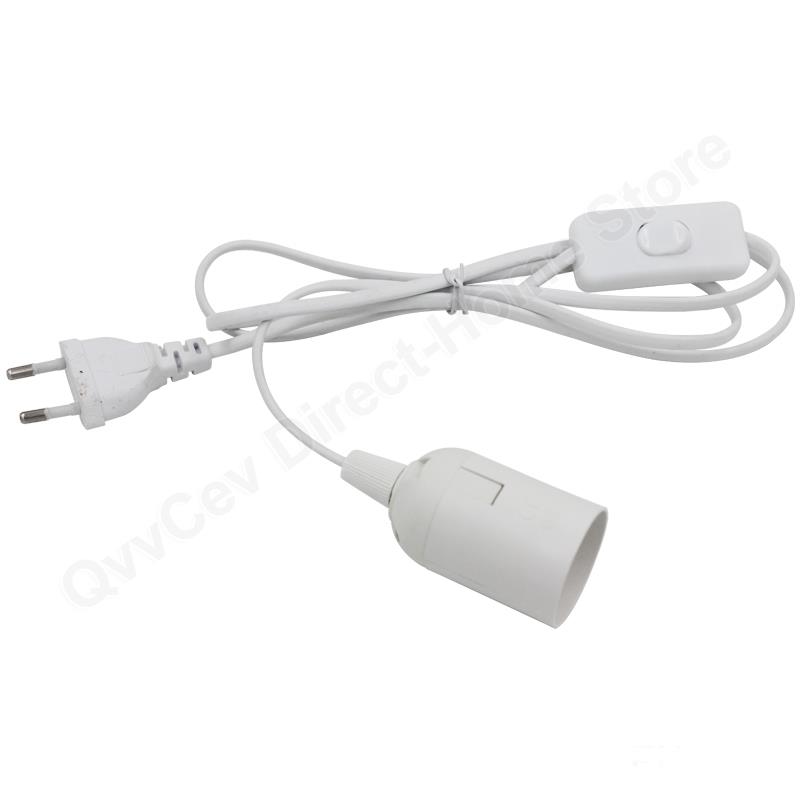 EU US Plug 1.8m Power Cord Cables E27 Lamp Base Holder With Switch Wire For Pendant Led Bulbs Fixture Hanglamp Suspension Socket