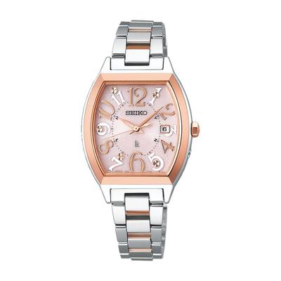 Rukia Standard Collection Tonneau Type Solar Radio SSVW214 Silber Roségold [Seiko Uhr] Damen +