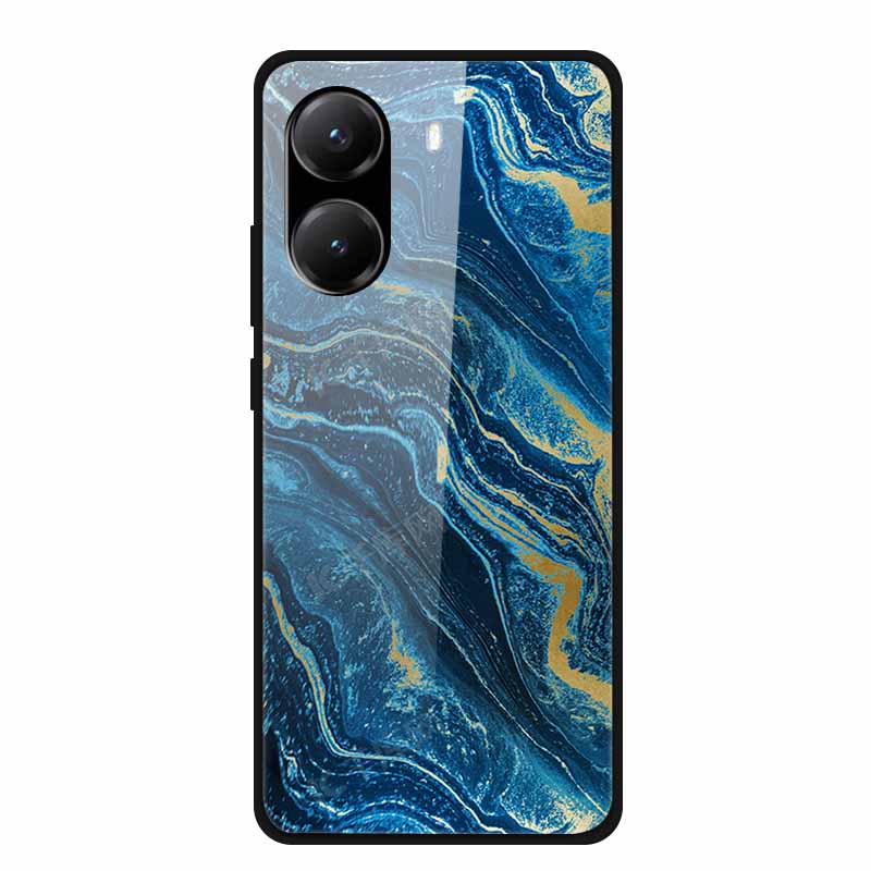 Tempered Glass Case For Poco X7 Pro Back Cover PC Hard Shockproof Cases for Xiaomi PocoX7 Pro Funda Marble Texture Fashion Coque