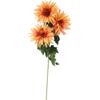 Branch with Three Artificial Gerbera Daisies In Dark Yellow, 80 Cm