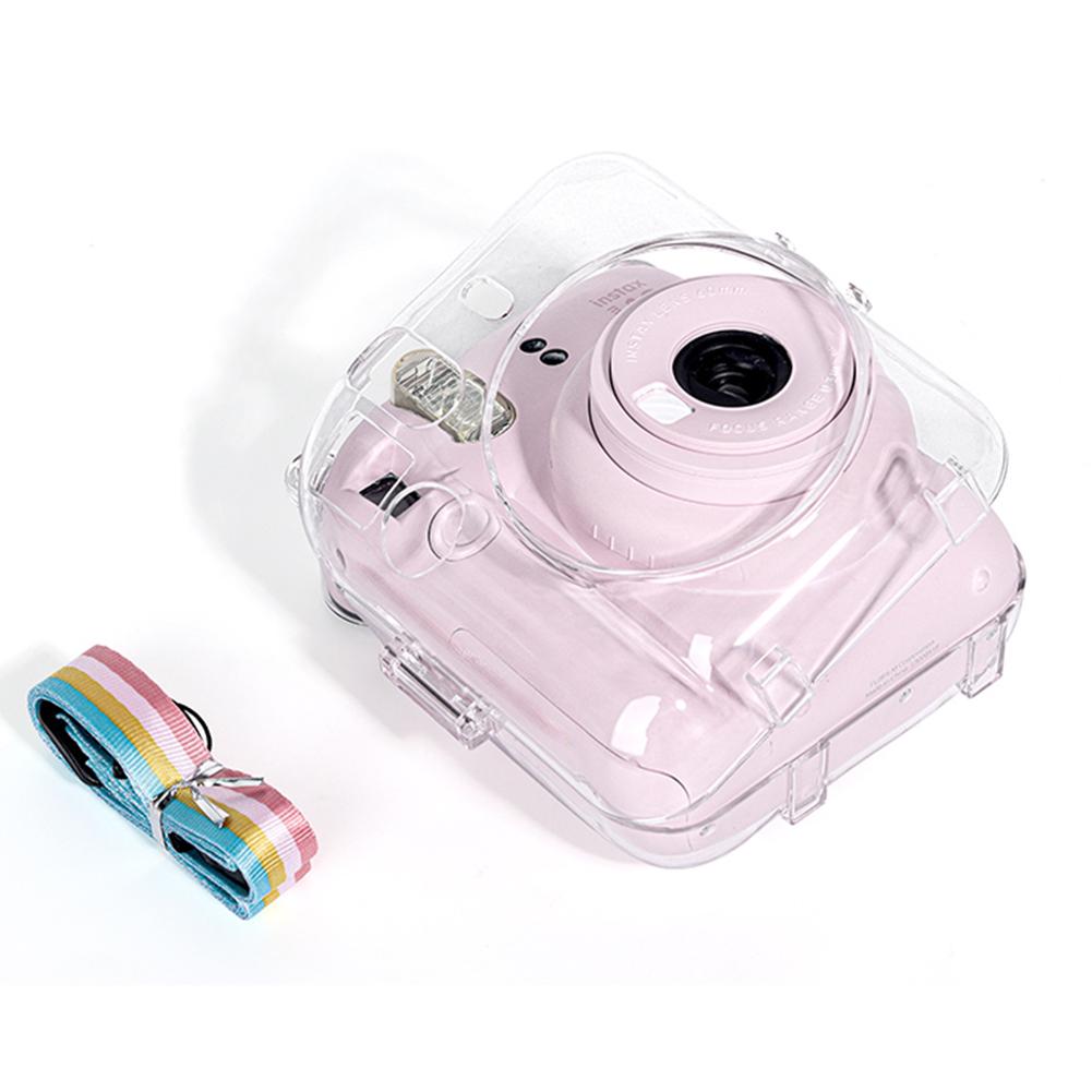 Mini Camera Bag Transparent Storage Case with Shoulder Strap Cover Shell for Fujifilm Instax Mini 12 for Camera Instax Mini12