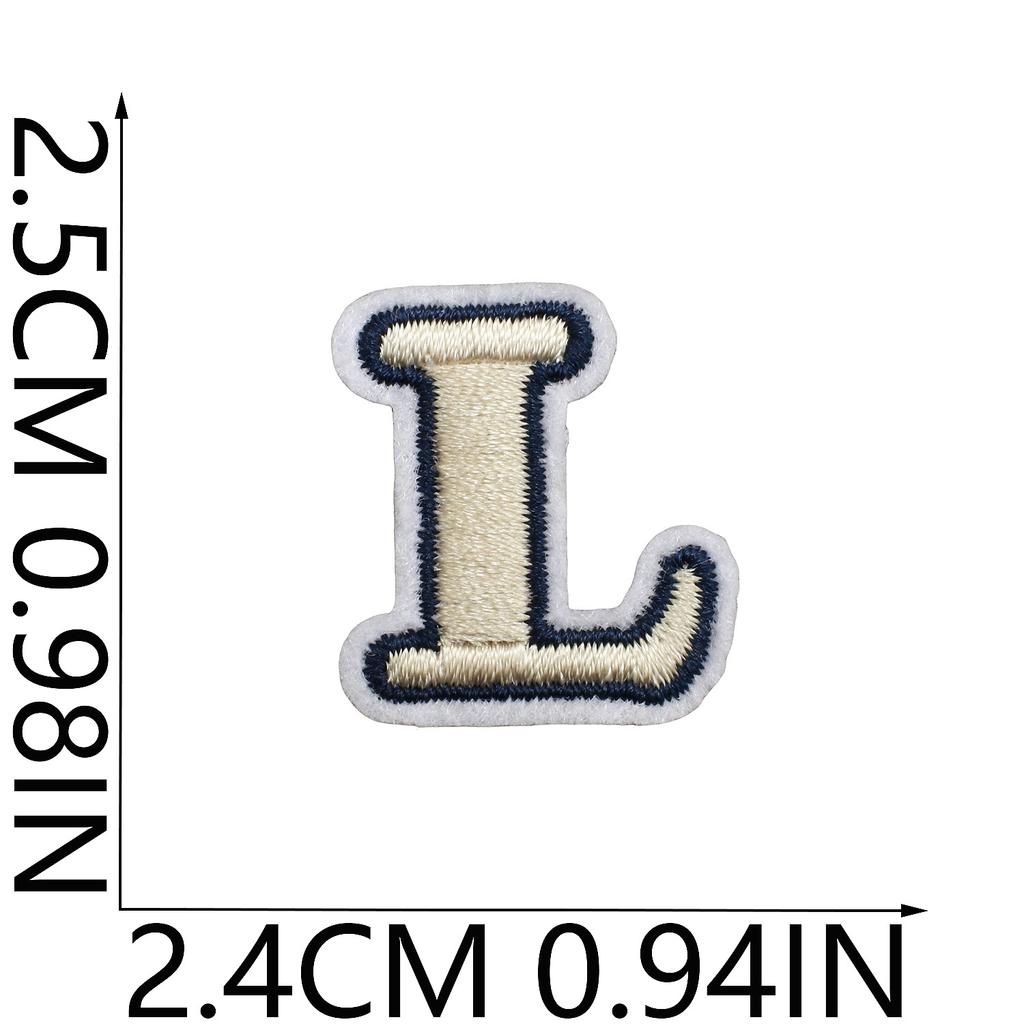 Mini Pegatina de Tela Bordada con Alfabeto Inglés Tamaño Pequeño DIY para Bolso Cambiante Parche Decorativo Pegatina Etiqueta Bordada por Computadora Número