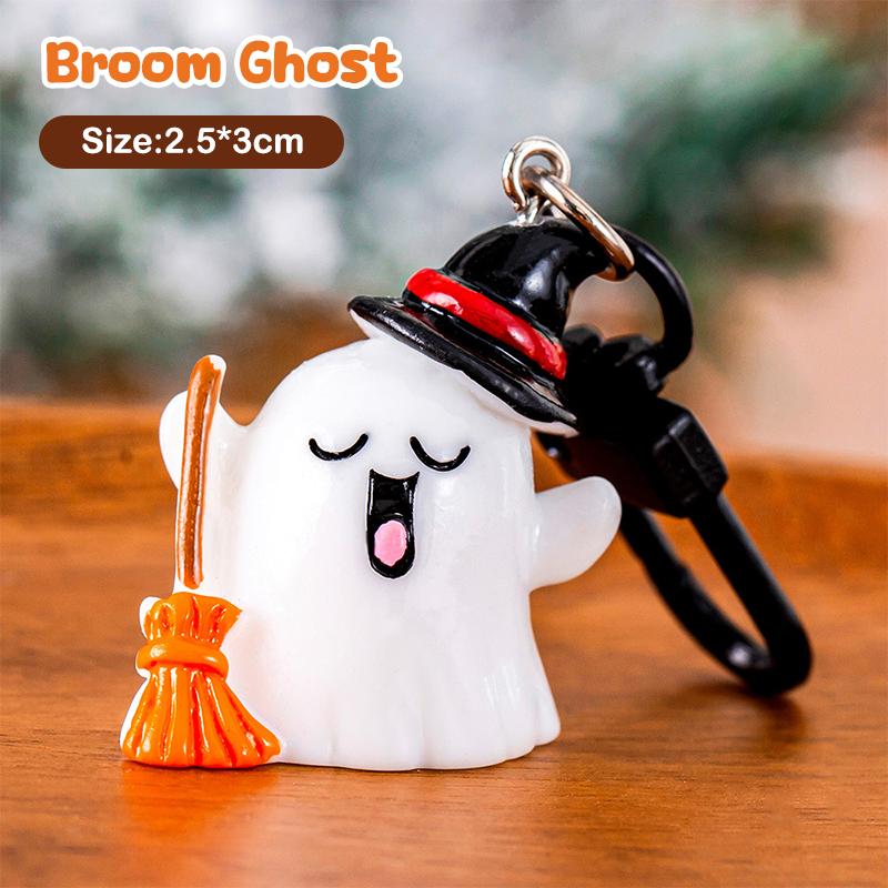 1/6Pcs Cartoon Halloween Keychain Cute Pumpkin Ghost Car Keyring Bag Earphone Cover Pendant Decoration Couple Friends Gifts