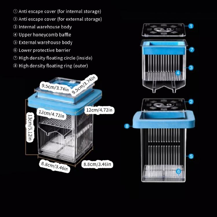 Acrylic Fish Breeding Box for Hatchery and Isolation for Aquariums Breeding Box Double Layer
