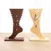 Large Capacity Wooden Necklace Frame Foot Shaped Jewelry Storage Rack  Tabletop