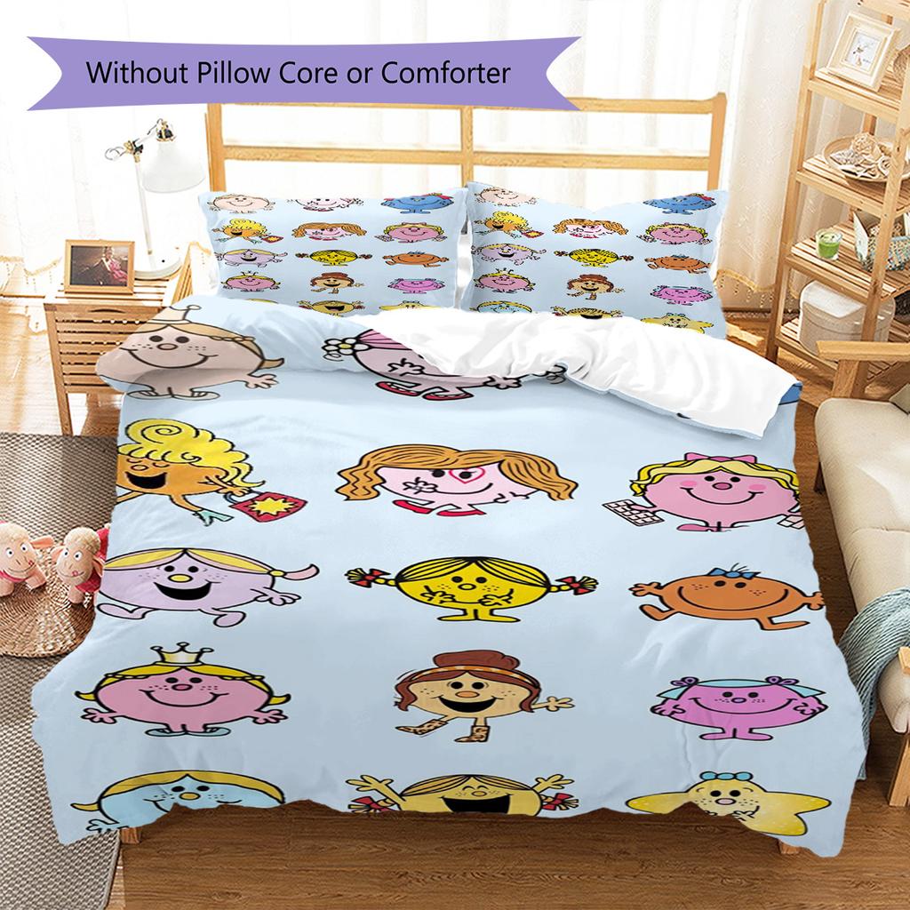 Herr. Herren Little Miss Muster Bettwäsche, Steppbett Set Bettbezug Kissenbezug Haus Geburtstag Geschenk (1 Bettbezug + 2 Kissenbezüge, ohne Füllung)
