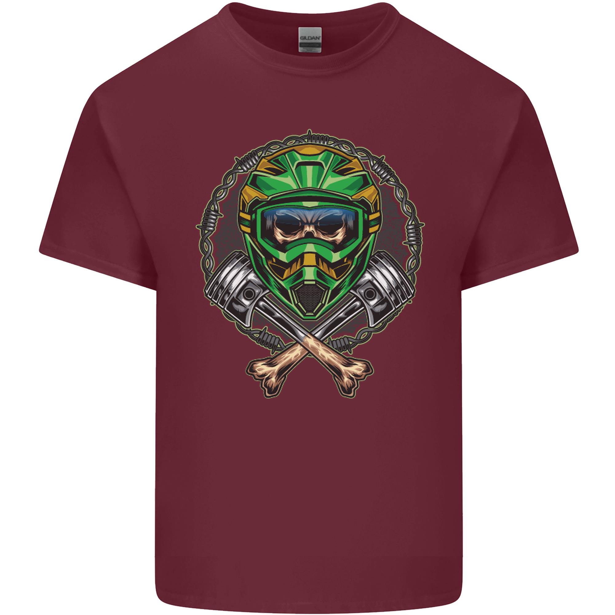 Motocross Skull Dirt Bike MotoX Unisexs Light Cotton TShirt S