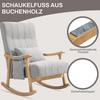 Rocking Chair with Lumbar Cushion, Wide Seat, Rubberwood Frame, Up to 120 kg, Gray