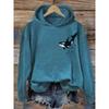 Womens Casual Hooded Sweatshirt With 3D Printed Graphic Long Sleeve Loose Fit Pullover