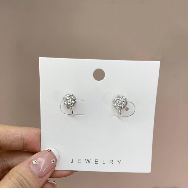 Runde Diamant-Ohrstecker: Retro-Inspiriert, Kein Piercing Erforderlich, Kleines und Einfaches Design für Frauen.