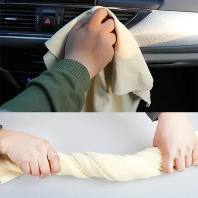 Natural Chamois Leather Car Washing Towels Super Absorbent Car Home Window Glass Drying Cleaning Cloth Quick Dry Wash Towel New