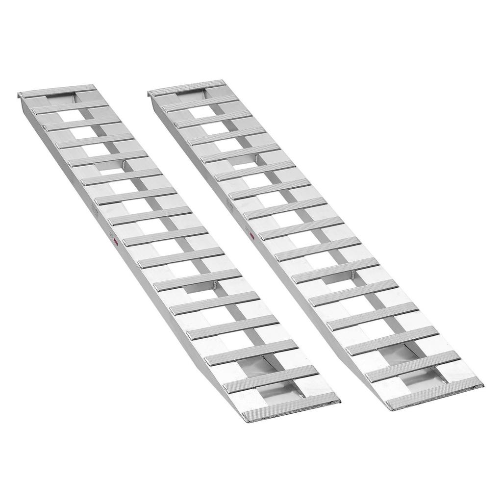 Loading Ramps, 2 Pcs 2400 X 380 Mm, Durable Aluminum and Heavy-Duty Trailer Ramp Set with Anti-Slip Plates, 2721.6 Kg Combined Capacity, for Carts,