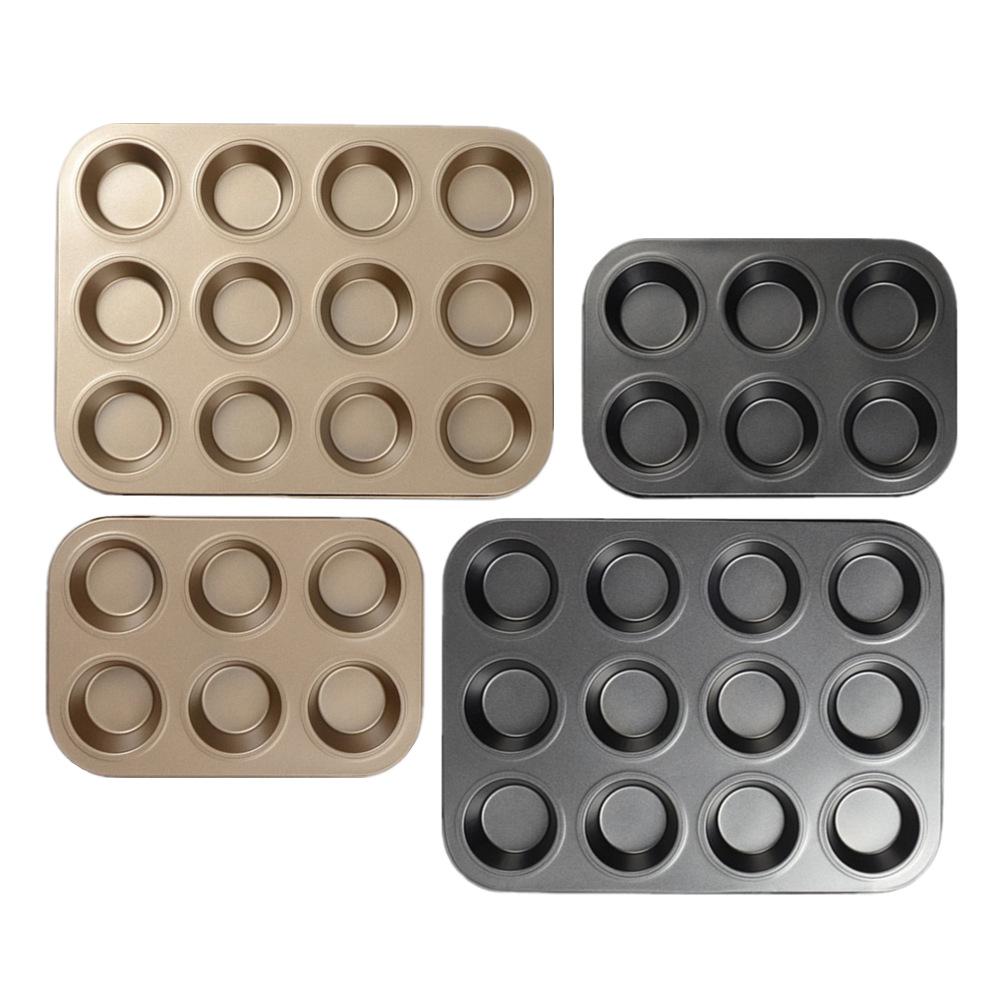 4/6/9/12Holes DIY Non-Stick Cake Pan Bakeware Muffin Cupcake Mold Baking Dish Carbon Steel Kitchen Oven Trays Pastry Tool