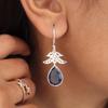 London Blue Topaz Gemstone 925 Sterling Silver Jewelry Handmade Earring 1.84"  CE-27-11