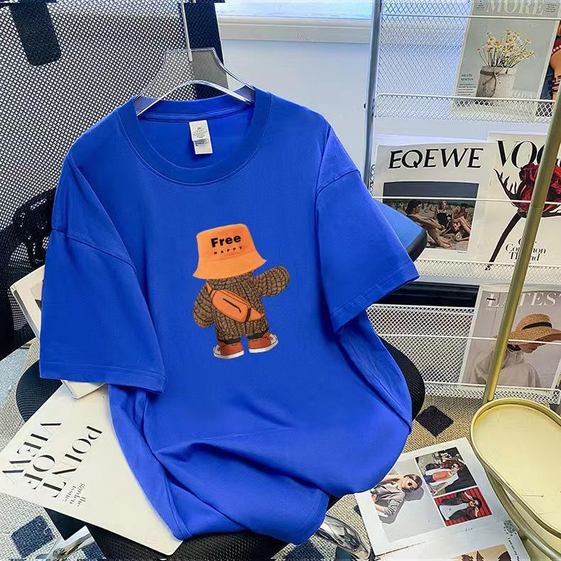 Trendiges Damen-T-Shirt mit kurzen Ärmeln und Bärenmotiv – Perfekter Sommer-Partnerlook