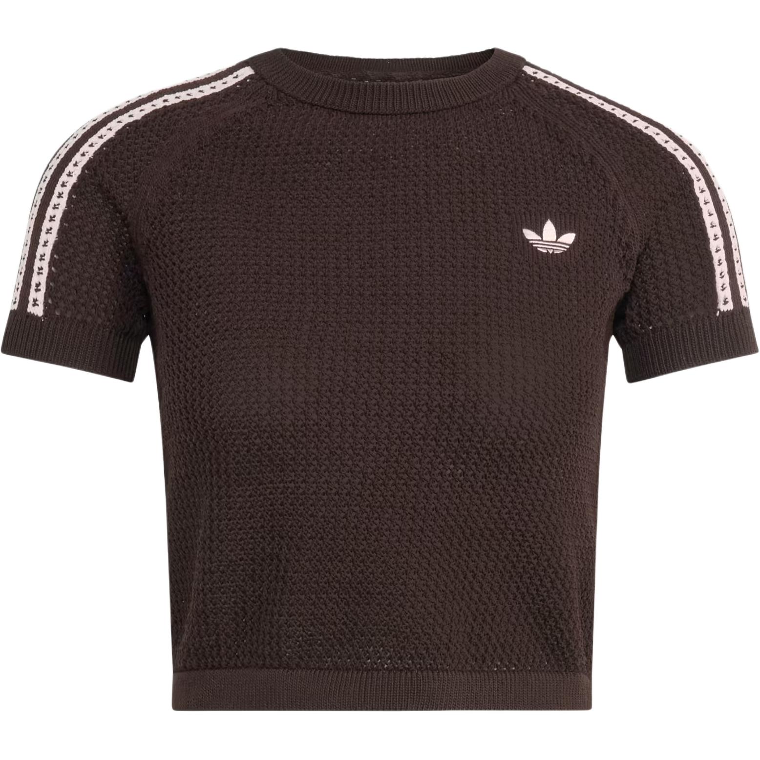 Adidas Originals Striped Short Sleeve Slim Fit Round Neck T-Shirt Women tops KC6480 S