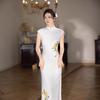 1011 spring and summer new white embroidered cheongsam women's high-end literary and retro new Chinese sleeveless daily young models
