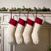 18"/46CM Christmas Stockings Hanging Ornaments Knitting Stocks Storage Bags Home Yarn Decorative Pendant Christmas Gift Bag