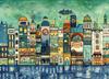 Epoch 500-piece Jigsaw Puzzle, Illustration/Art by Noriko Nishimura, Starry Night Town (38 X 53 Cm), 06-103, with Glue, Spatula, and Score Ticket