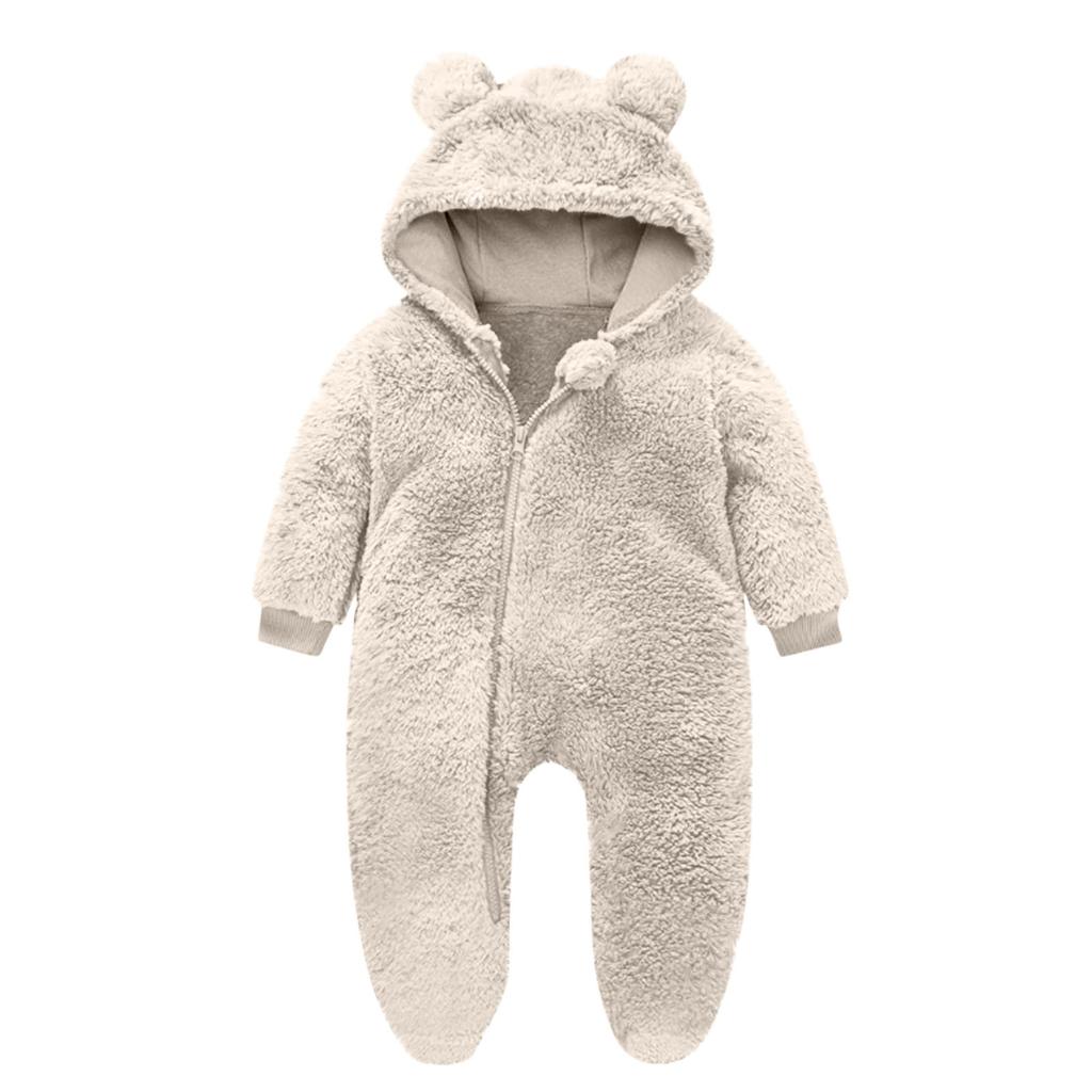 Infant Fleece-Lined Onesie For Baby Outings And Crawling Baby Romper