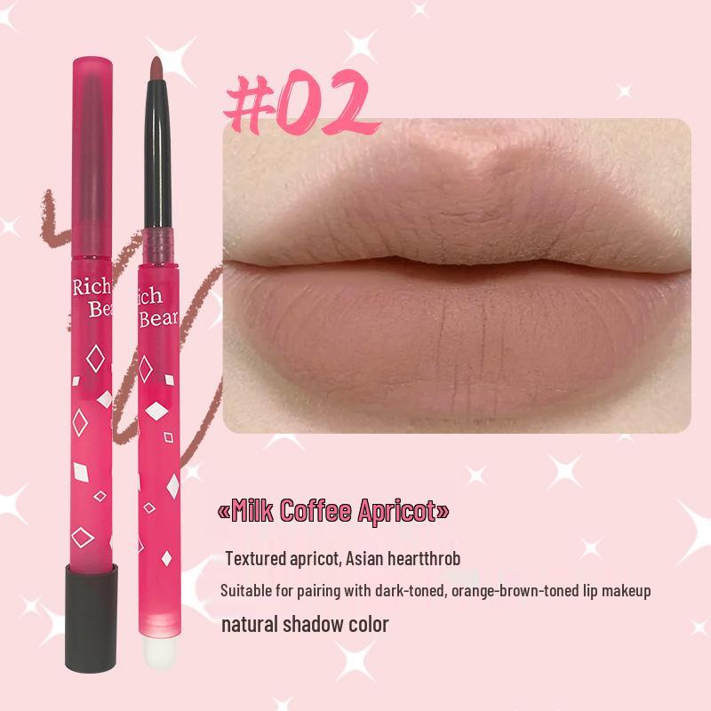RichBear 2-in-1 Double-Ended Lip Brush & Liner: Achieve Three-Dimensional, Matte, and Dewy Comic Lips.