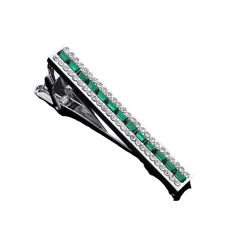 Classic Shiny Strip Zircon Tie Clip Cufflink Set Premium Alloy Fashion Retro for Groomsmen Anniversary Gifts