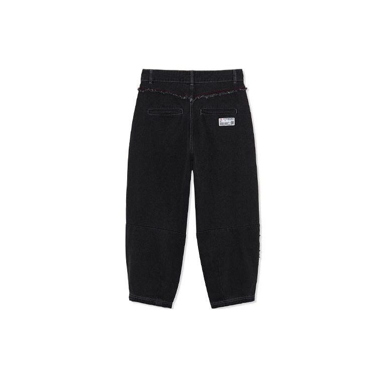 Li Ning Jeans Men's Black Moderate Straight Fit Pants AJQR021-2