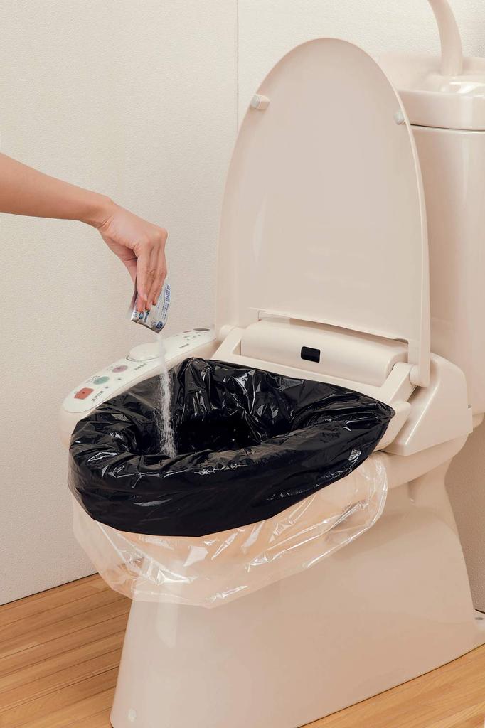 Aiwa Emergency Toilet Bag Includes 80 X 65 4995021190297 (30-Use Capacity, Water-Resistant Bag), Black, Cm,