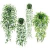Fake Green Hanging Artificial Plants Set Fake Plants Artificial Green Interior Green Hanging Artificial Plants Green No Care Required Indoor Cute
