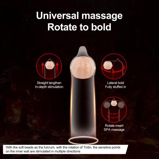 Yousheng Sex Toy Plump Lightweight TPE Men Vibrator Beads Condom Adult Product