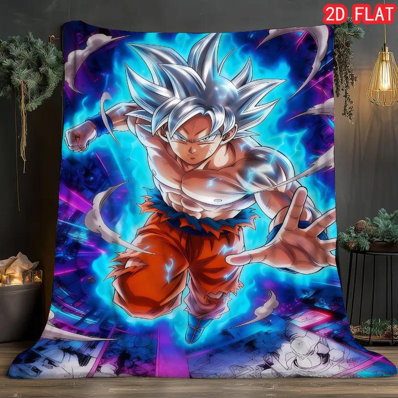 Dragon Ball Windproof Warm Blanket Soft Flannel Blanket for Outdoor Hiking Picnic Trip THW
