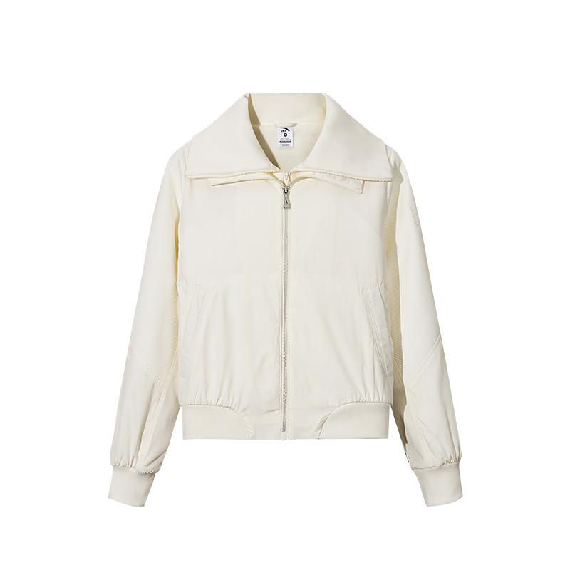Anta Lifestyle Series Solid Color Casual Versatile Comfortable Thick Zip Jacket Women jackets 162548603-1