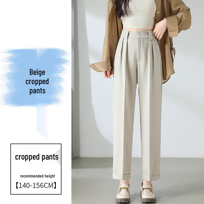 

Petite Women s High Waist Harem Pants Suit - Spring/Summer Casual Straight-Leg Cigarette Trousers S (Fabric Upgrade)