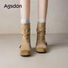 Platform Short Boots New Autumn and Winter Maillard Boots Soft Sole Retro Slim Martin Boots