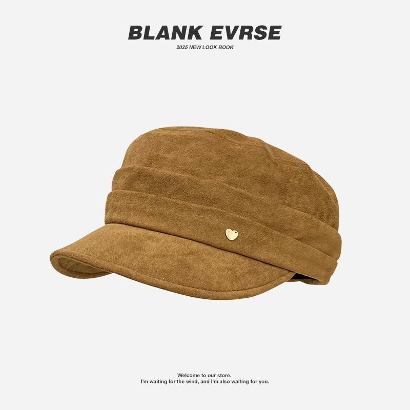 Japanese Retro Equestrian Hat Suede Duck Tongue Beret Women'S Casual Versatile Spring And Autumn Octagonal Hat Shows Small Face