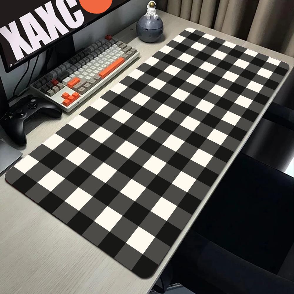 Black And White Checkered Mousepad Gamer Gaming Laptops Mausepad Mouse Pad Computer Mouse Ped Pc Accessories Rubber Mat Deskmat