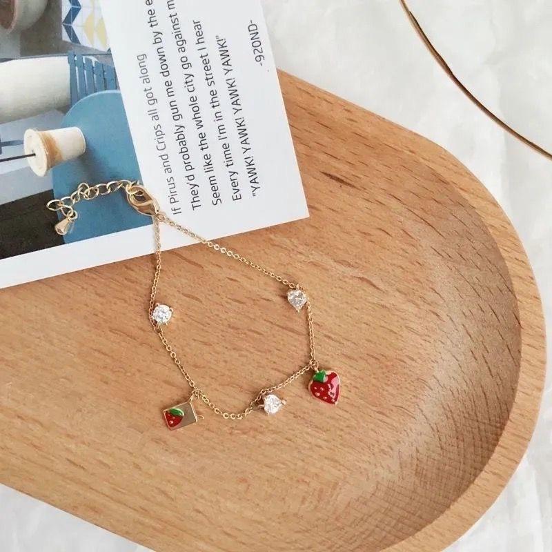 Berry Bracelet Female Ins Girl Heart Super Fairy Bracelet Female Student Korean Version Sister Bracelet Couple Bracelet Female
