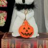 1/2Pcs Ghost Figure Plush Fabric Halloween Hanging Ornament Orange Black Scarf Ghost Figurine Ghost Doll Decoration