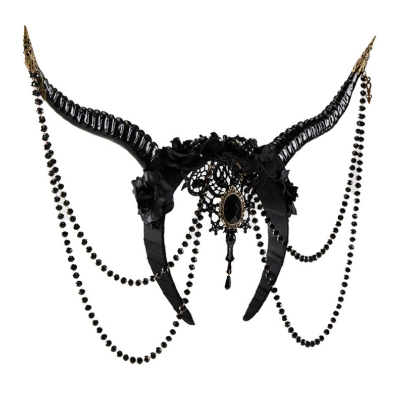 Lightweight Horn Headpiece Devil Headbands Headwear Fashion Statement for Women