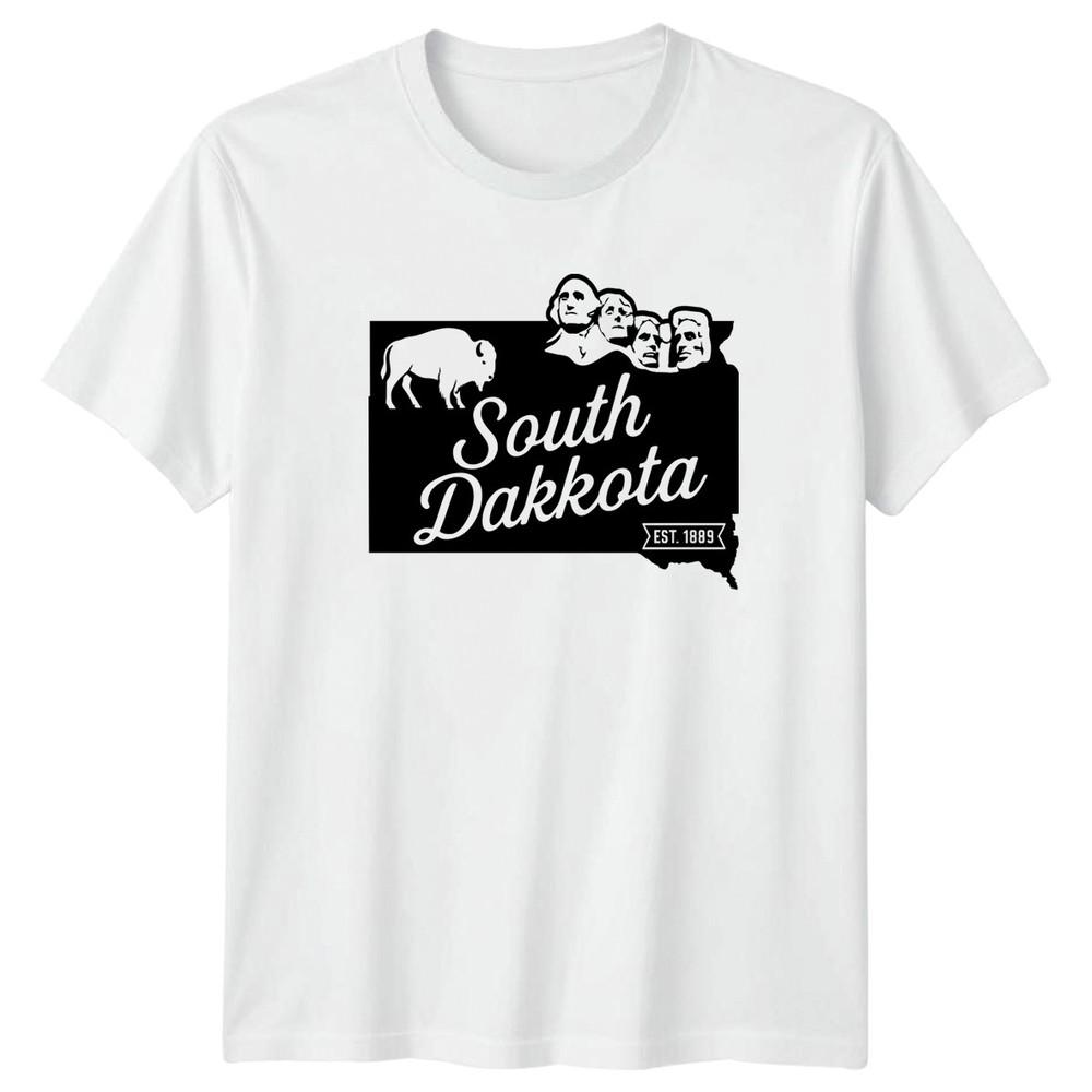 South Dakkota EST 1889 Mount Rushmore Bison US States Unisexs Unisexs Graphic Tee