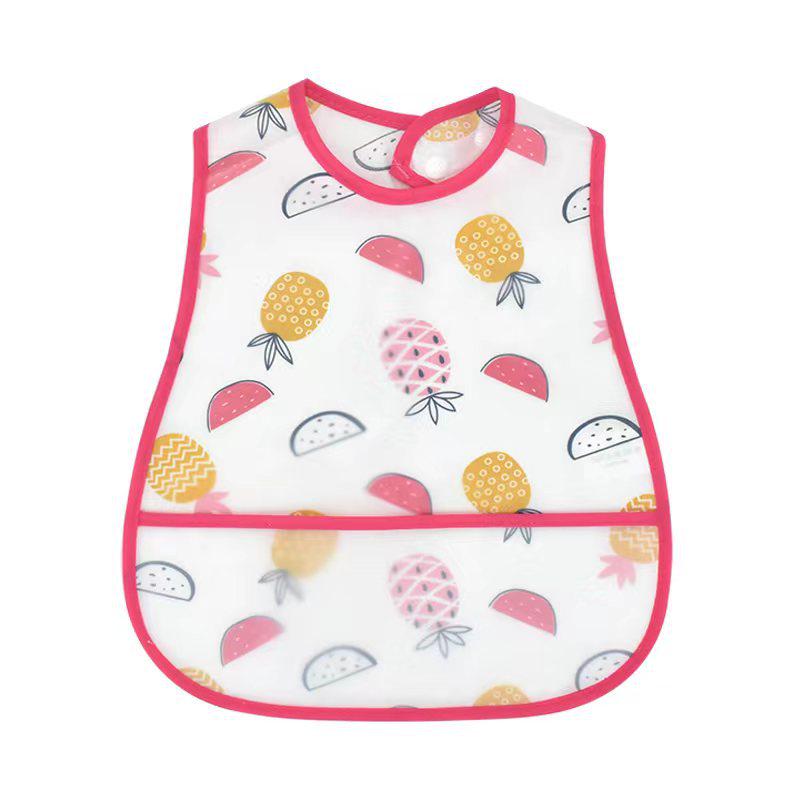 Waterproof Cartoon Baby Bib - Adjustable EVA Cotton Feeding Bib for Boys & Girls