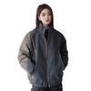 Unisex Distressed PU Leather and Cotton Retro Jacket - Women's 2024 Quilted Winter Coat