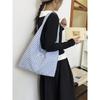 Korean StyleinsNew style casual and sweet plaid canvas shoulder shopping bag, fresh and versatile for daily use, underarm bag
