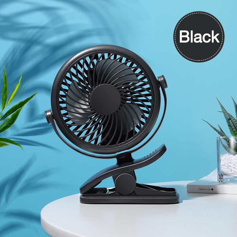 Rechargeable Mini Desktop USB Cooling Fan Cooler Summer Air Cooling 3-Speed Clip style Desk Fan