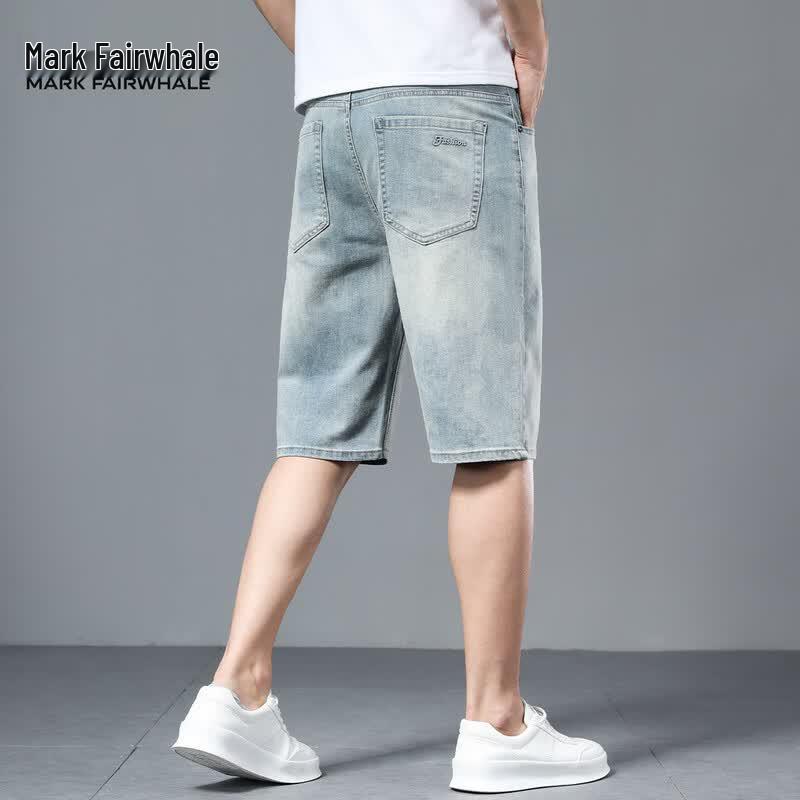 Mark Fairwhale Men s Slim Fit Elastic Denim Shorts 36