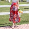 Women Chiffon Half-body Dress 2025 Spring Summer New Floral Half-body Vacation Style Beach Skirt