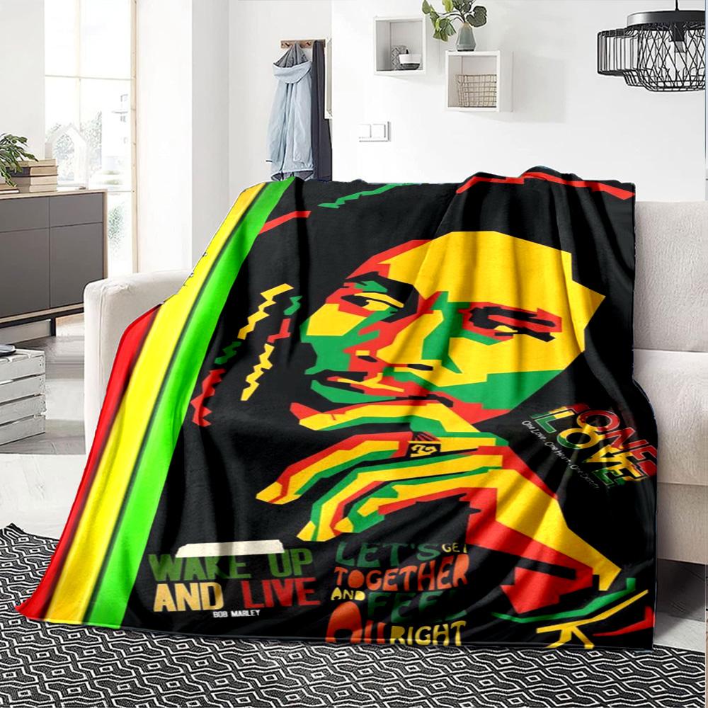 Bob Marley Blanket Comfortable Perfect for Seaside Office Couch for All Occasions Digital Print Perfect Gift for Relatives and Friends