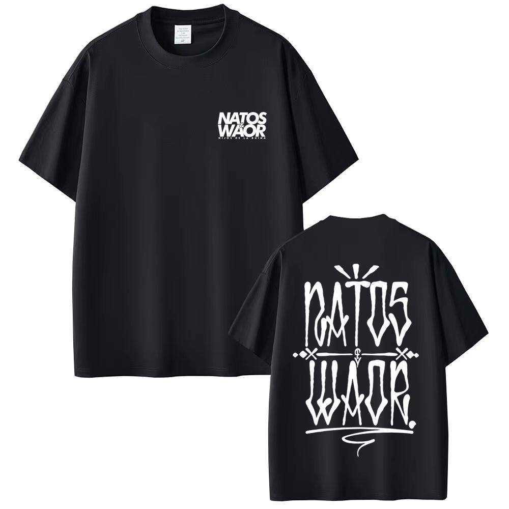 

Summer Rapper NATOS WAOR New Album Tshirt for Unisex Women Hiphop Fashion Retro Short Sleeved Printed Tshirt 4XL